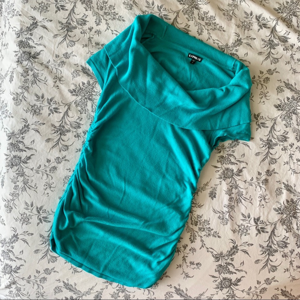 Express Cowl Neck Short Sleeve Sweater